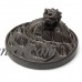 Black Ceramic Cone Incense Burner Holder Dragon Sea Of Clouds Porcelain Backflow w/ 10 Incenses Cone Feng Shui Buddhist   